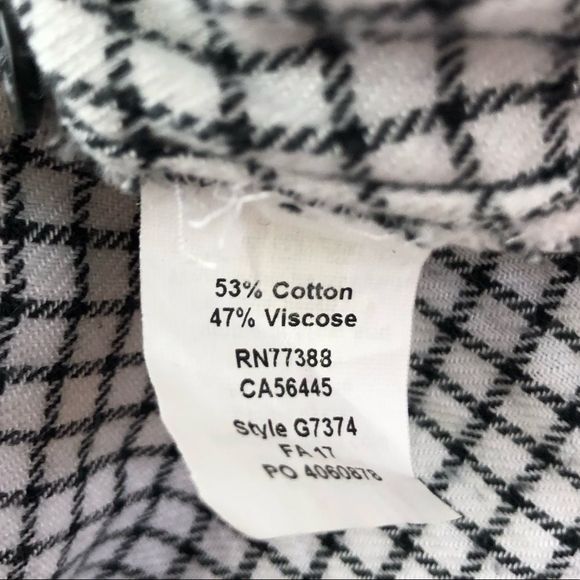 Madewell Bell Sleeve Button Down Shirt Blouse in Black White Windowpane size L - Picture 12 of 15